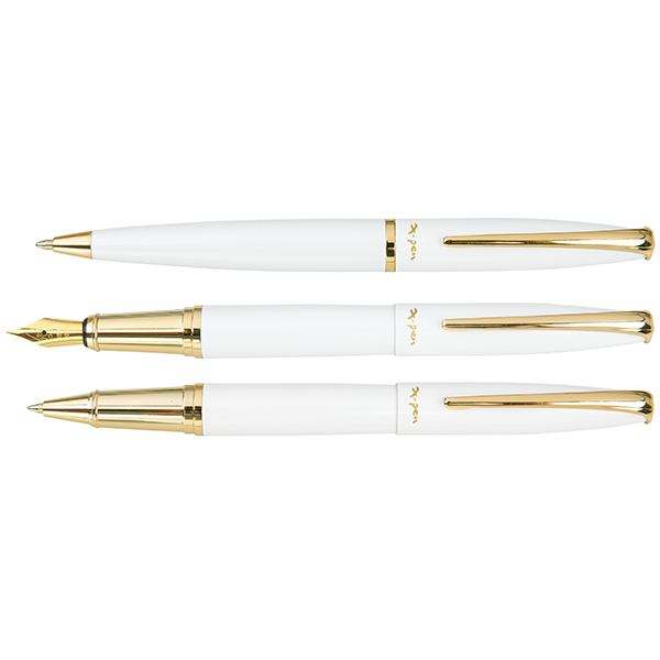 עט פנינסולה צפורן שחור, קליפס ואביזרים בציפוי זהב 18 קארט  X-Pen PENINSULA.  