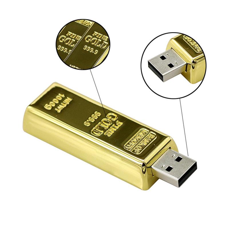 מטיל זהב - זיכרון נייד 32G ,USB 2.0 מתכת מבריקה/ 
מידות: 60x22x10 מ