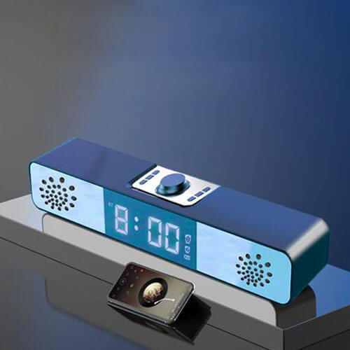 רמקול BT משולב שעון LED ורדיו FM