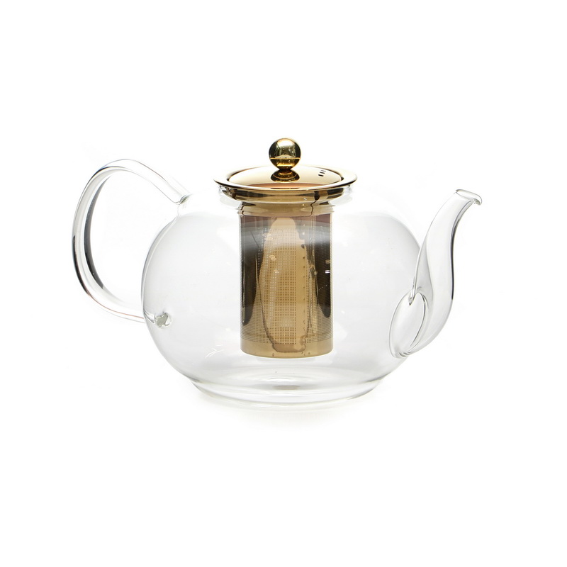 ליטר קומקום תה זכוכית מסננת זהב, 1.5 ליטר. 
