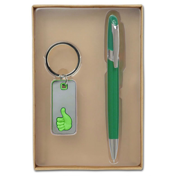 "סט מגוסטה" עט + מחזיק מפתחות בקופסה