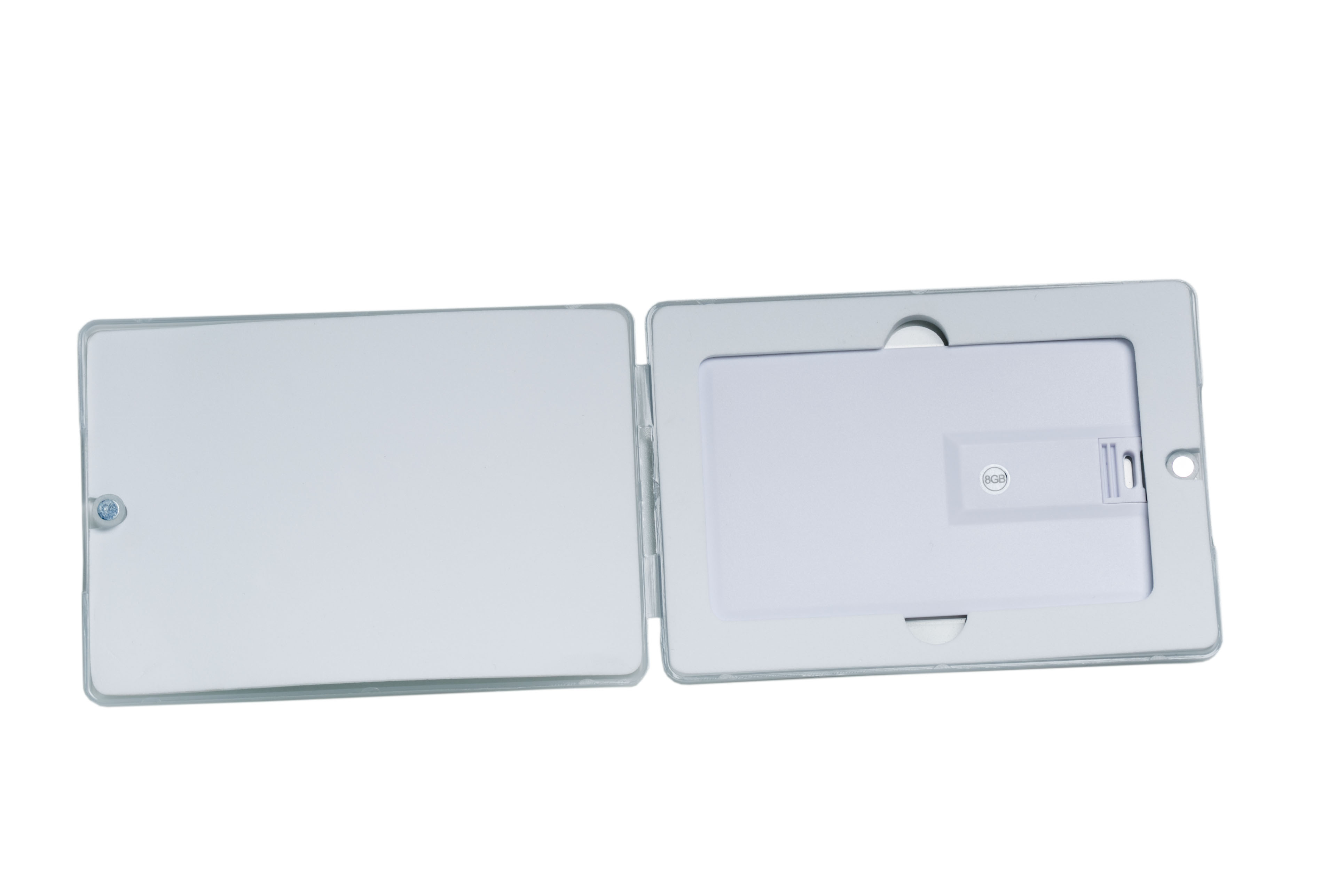 אריזה מהודרת EVA שקופה פרוסטי לזיכרון נייד בצורת כרטיס אשראי