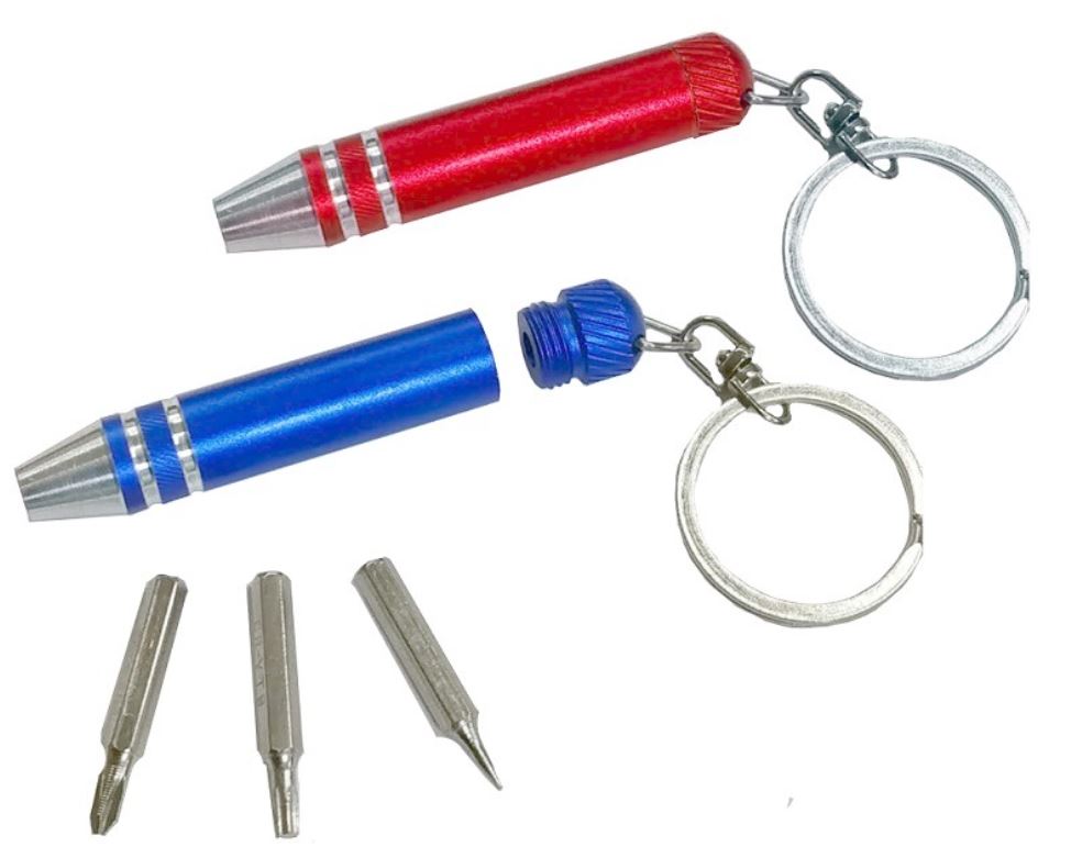 מברג מחזיק מפתחות מכיל 3 ביטים שונים.
מוצר איכותי ומיוחד. 
