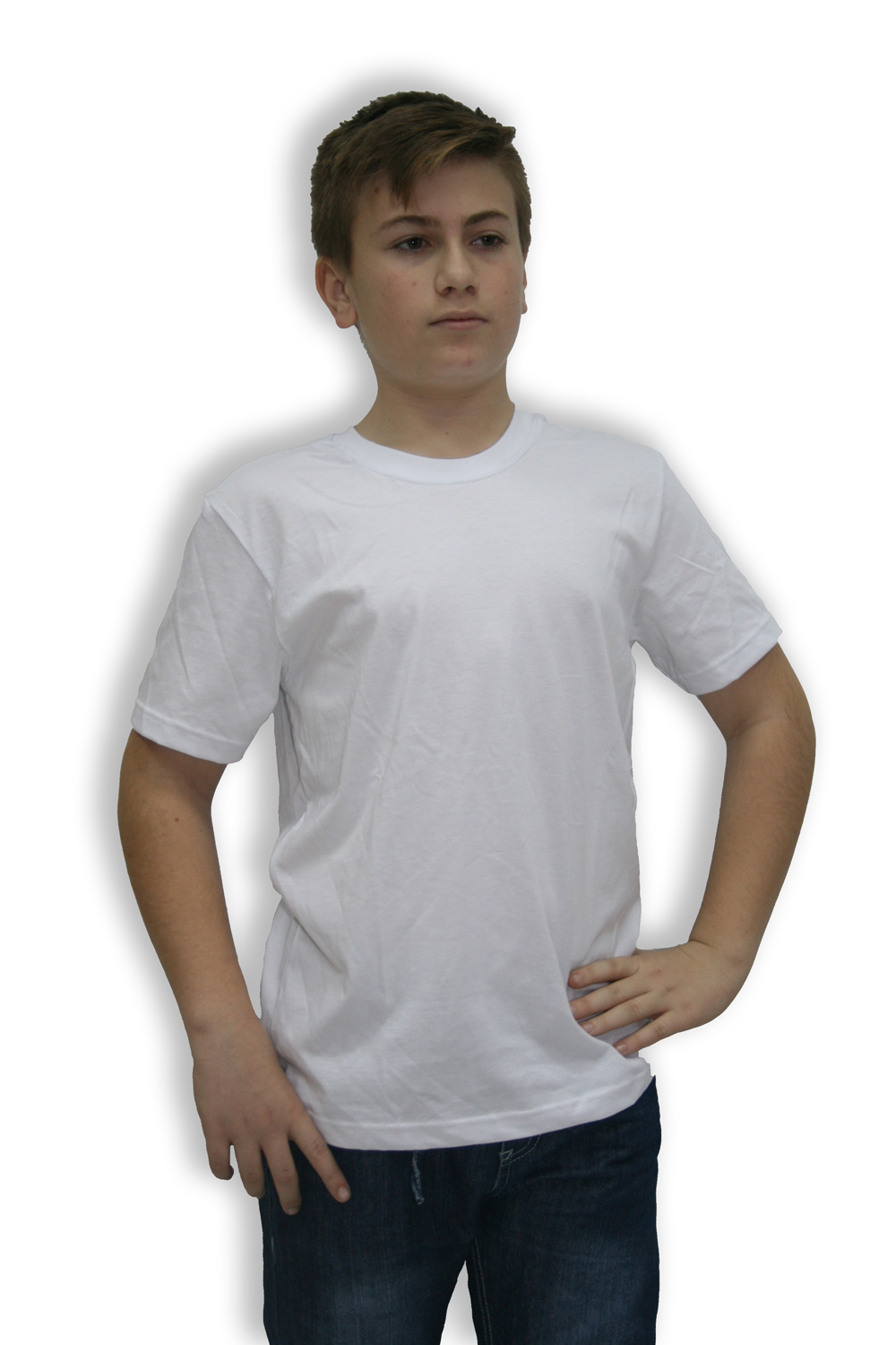 חולצה טריקו לבנה לילדים 165 גרם.
מידות 6-16. 