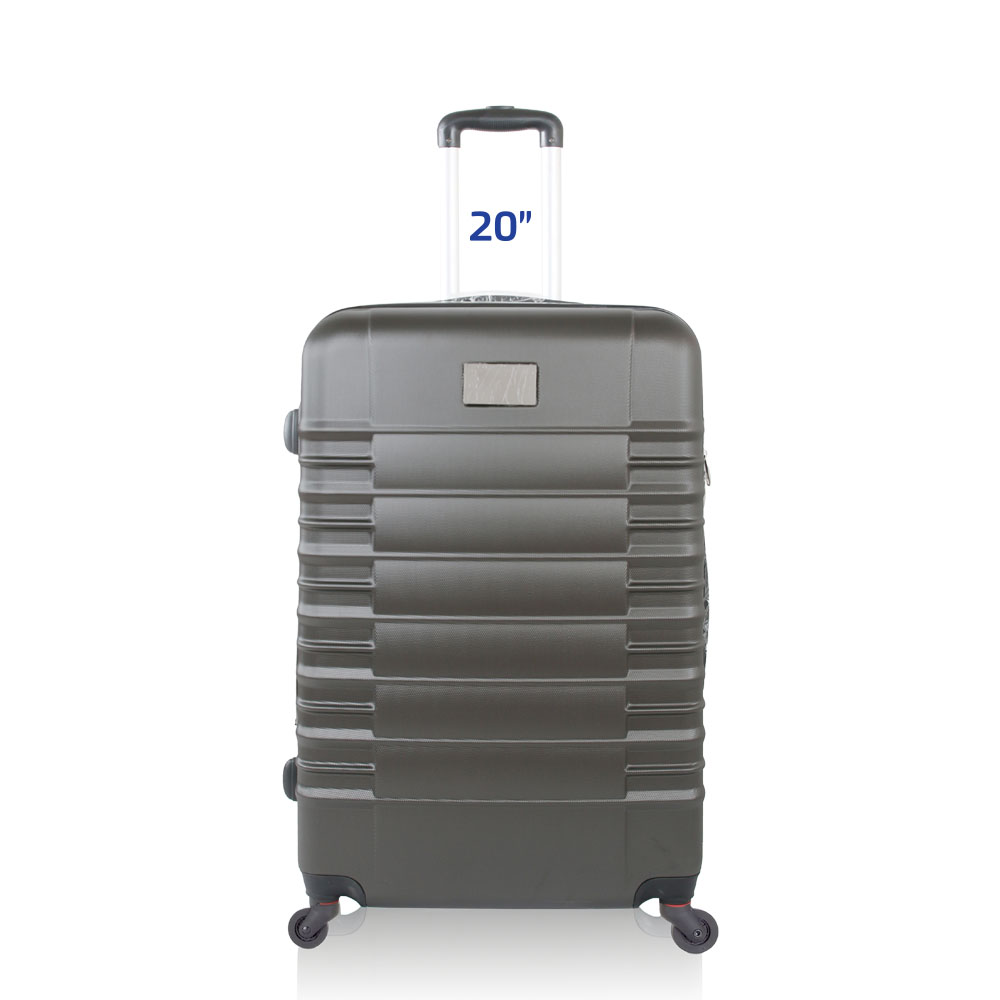 בואינג 20 - מזוודה קשיחה 20  אינץ’ עשויה ABS, קלה ואיכותית. רוכסנים כפולים, מחיצה פנימית עם תאים. 
4 גלגלים, מנעול קומבינציה, ידית טלסקופית, 2 ידיות נשיאה לנשיאה נוחה. 
מתרחבת עד 20% לאחסון מרבי.
