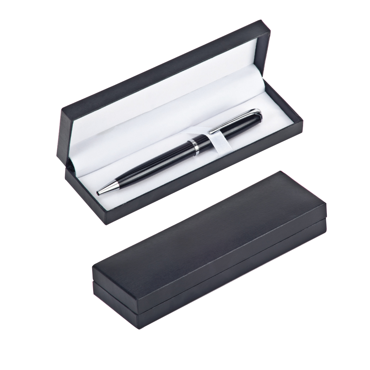 קופסא מהודרת מפלסטיק. מתאימה לעט בודד או זוג עטים. אריזת מתנה. 