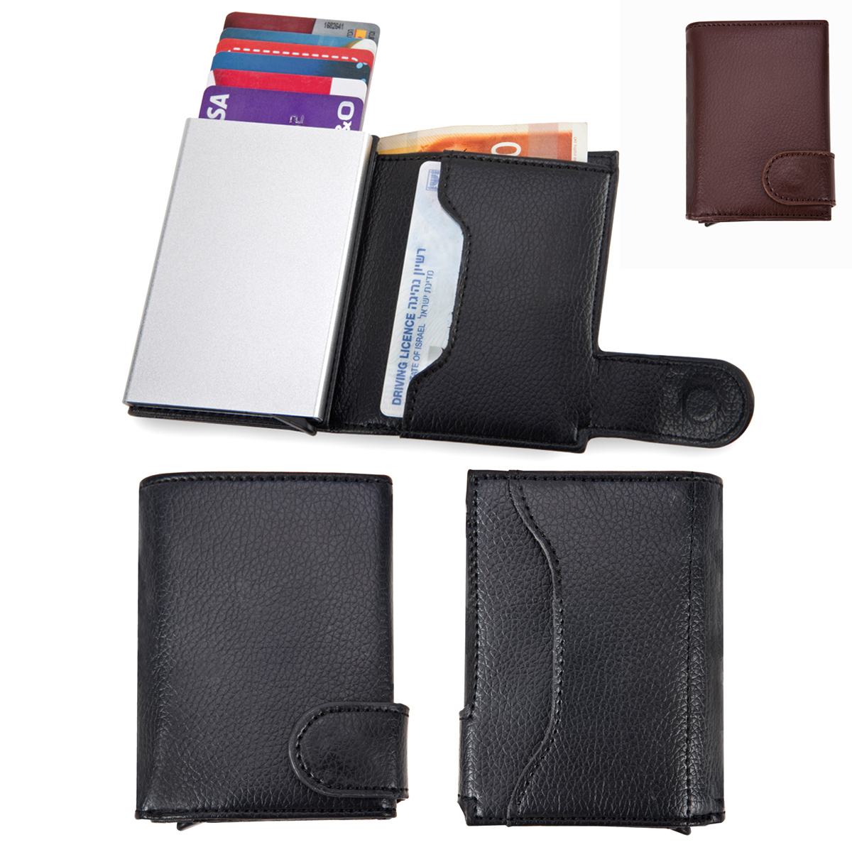 קאש - ארנק לכרטיסי אשראי וכסף עשוי דמוי עור
עם מנגנון NFC לשליפת כרטיסים מדורגת ועם מנגנון אבטחה RFID.
9.5 7x ס