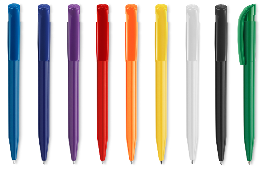 עט כדורי, גוף צבעוני, מנגנון לחיצה, מילוי X10, תוצרת איטליה.