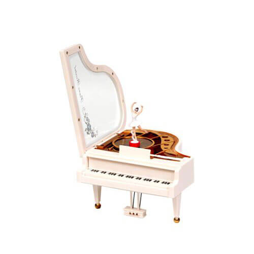 קופסת תכשיטים תיבת נגינה פסנתר עם בלרינה רוקדת,
16 ס