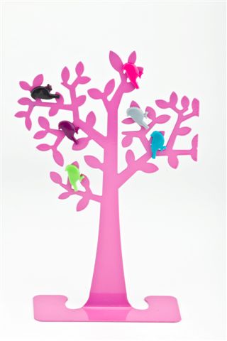עץ ממו עם ציפורים מגנטיות להודעות ולתמונות. 
מידת בסיס 12x5 ס