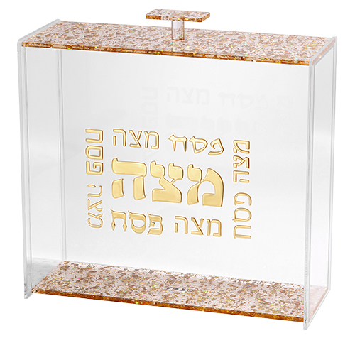 כלי למצה מפרספקס אותיות בולטות זהב 21x23 ס